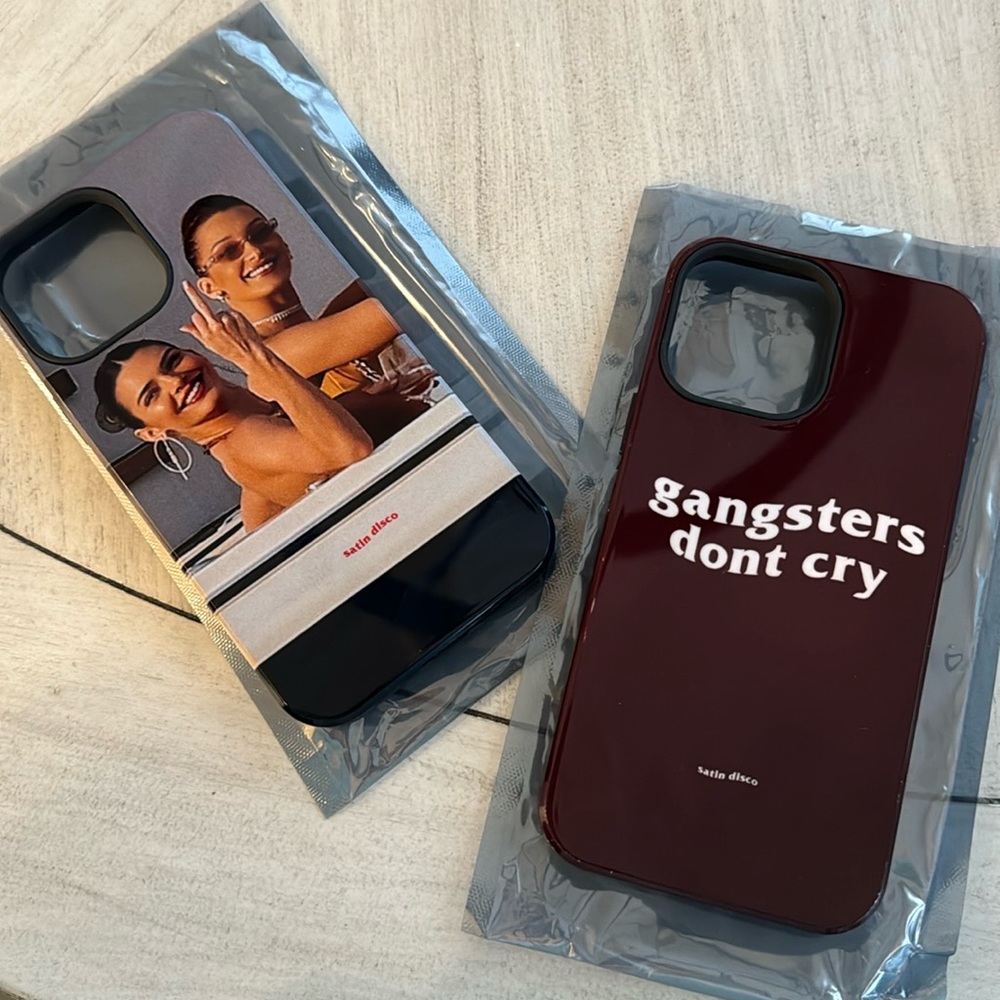 Satin Disco phone cases for sale! 2 for 1! Kendall Jenner and Bella & gangster!
